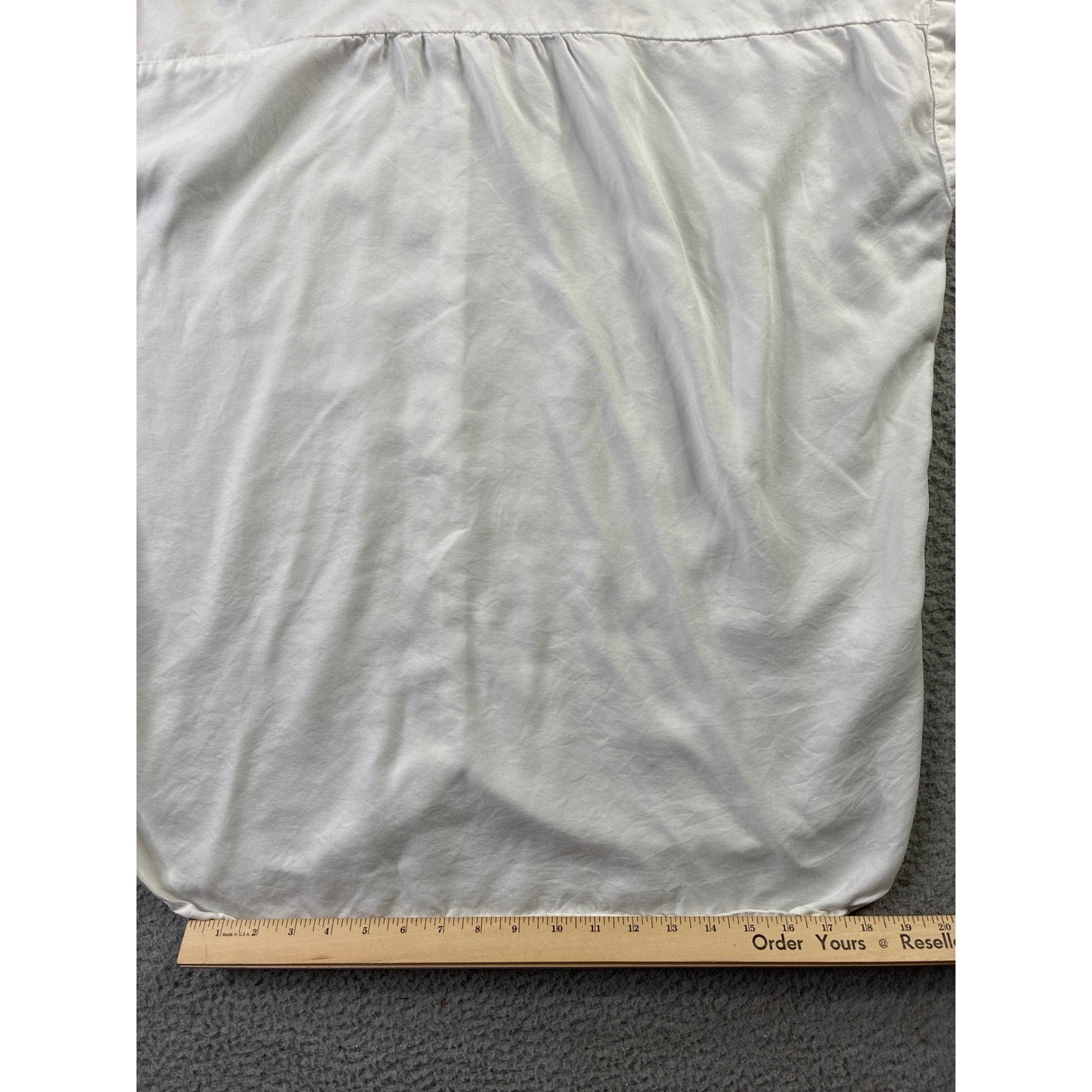 Quince Vintage Wash Tencel Camp Shirt White Short Sleeve Button Down Womens MED
