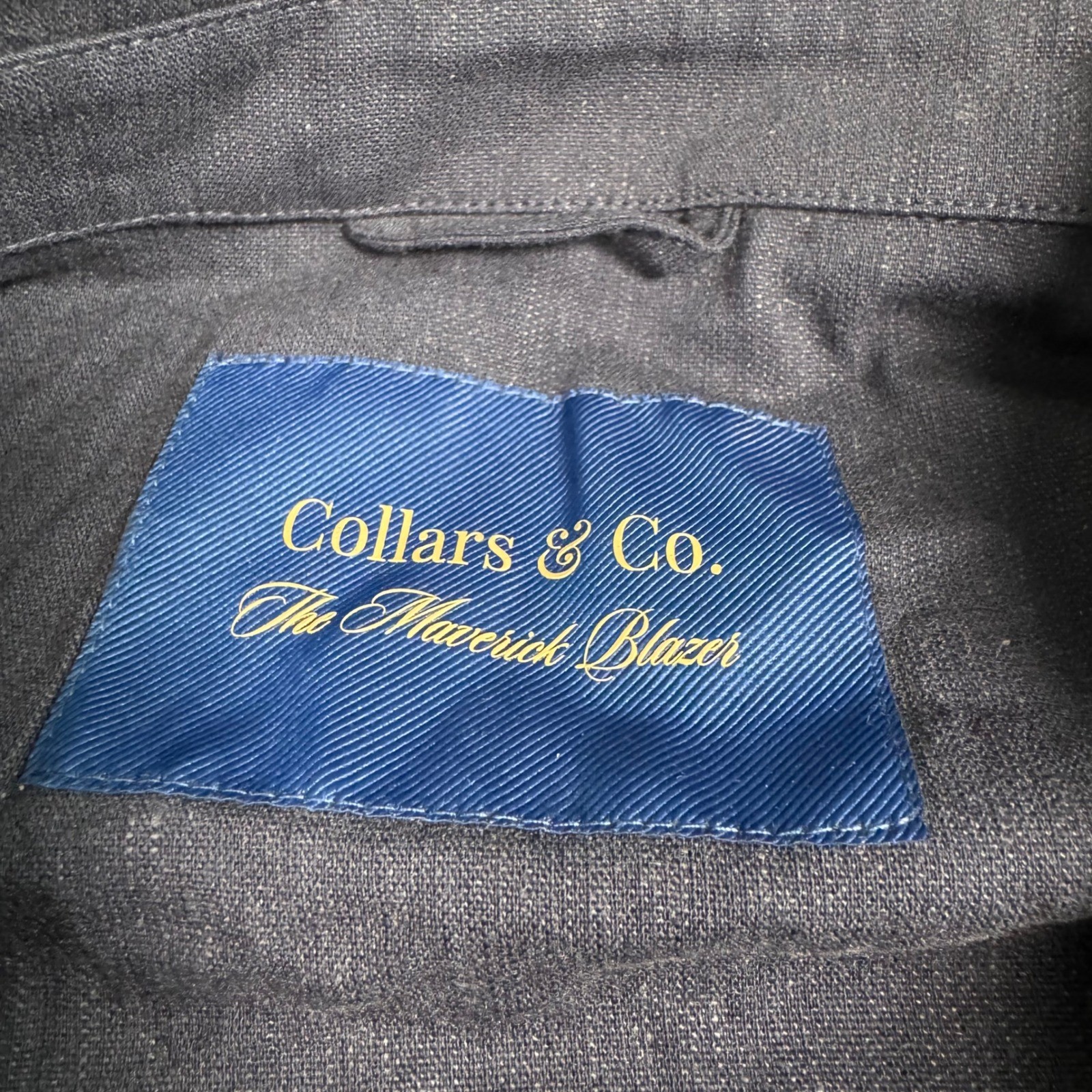 NWT Collars & Co The Maverick Blazer Linen Blend Button Front Jacket XXL Navy