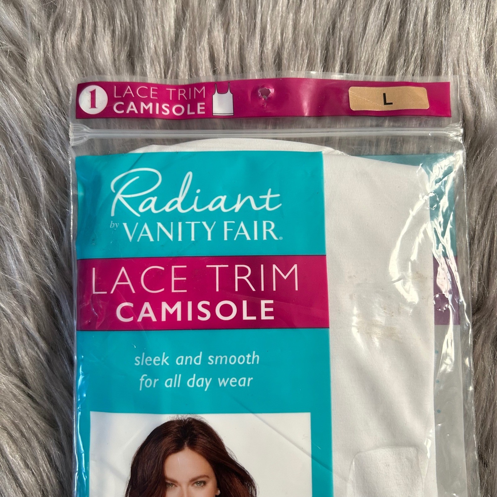Vanity Fair Radiant Collection Lace Trim Camisole Women’s Size Large White Tank