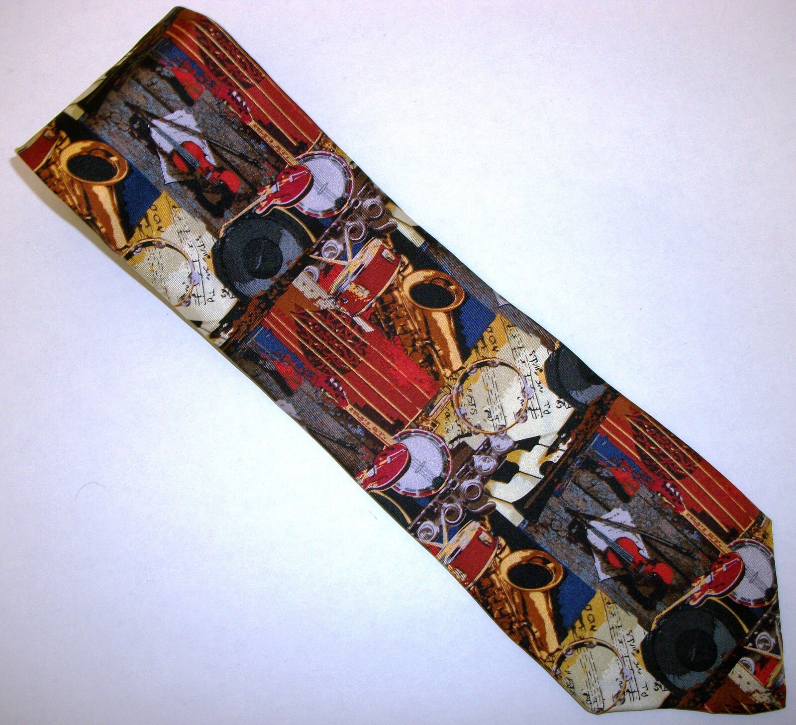 Musical Instruments Collage Musician’s Silk Neck Tie 57″ Long x 3.75″ W (E405)