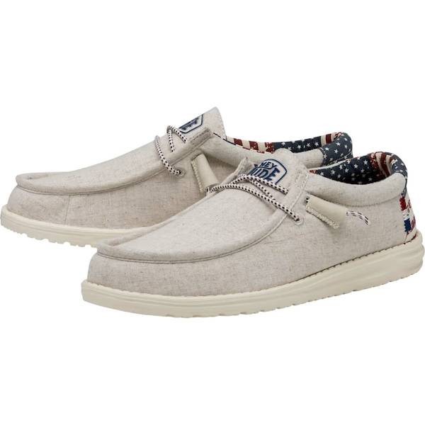 Hey Dude MEN’S Wally OFF WHITE PATRIOTIC 40001-1K1 NEW IN THE BOX