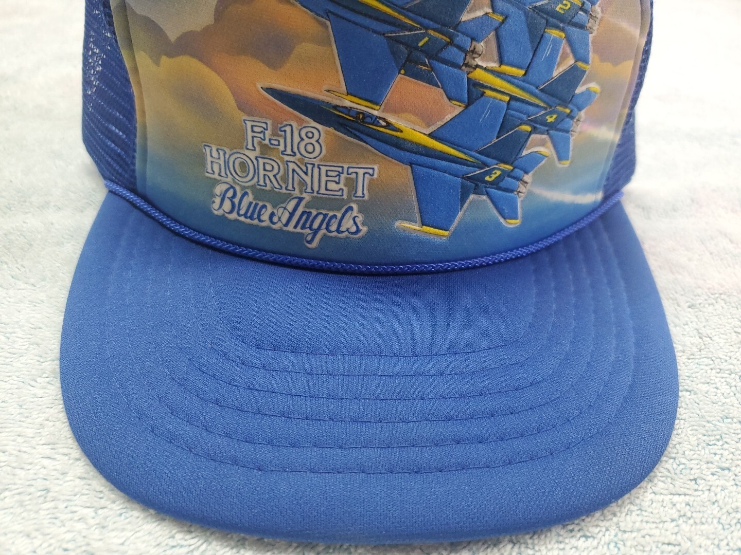 Vintage F-18 Hornet Blue Angels Snapback Trucker Hat w/ Rope