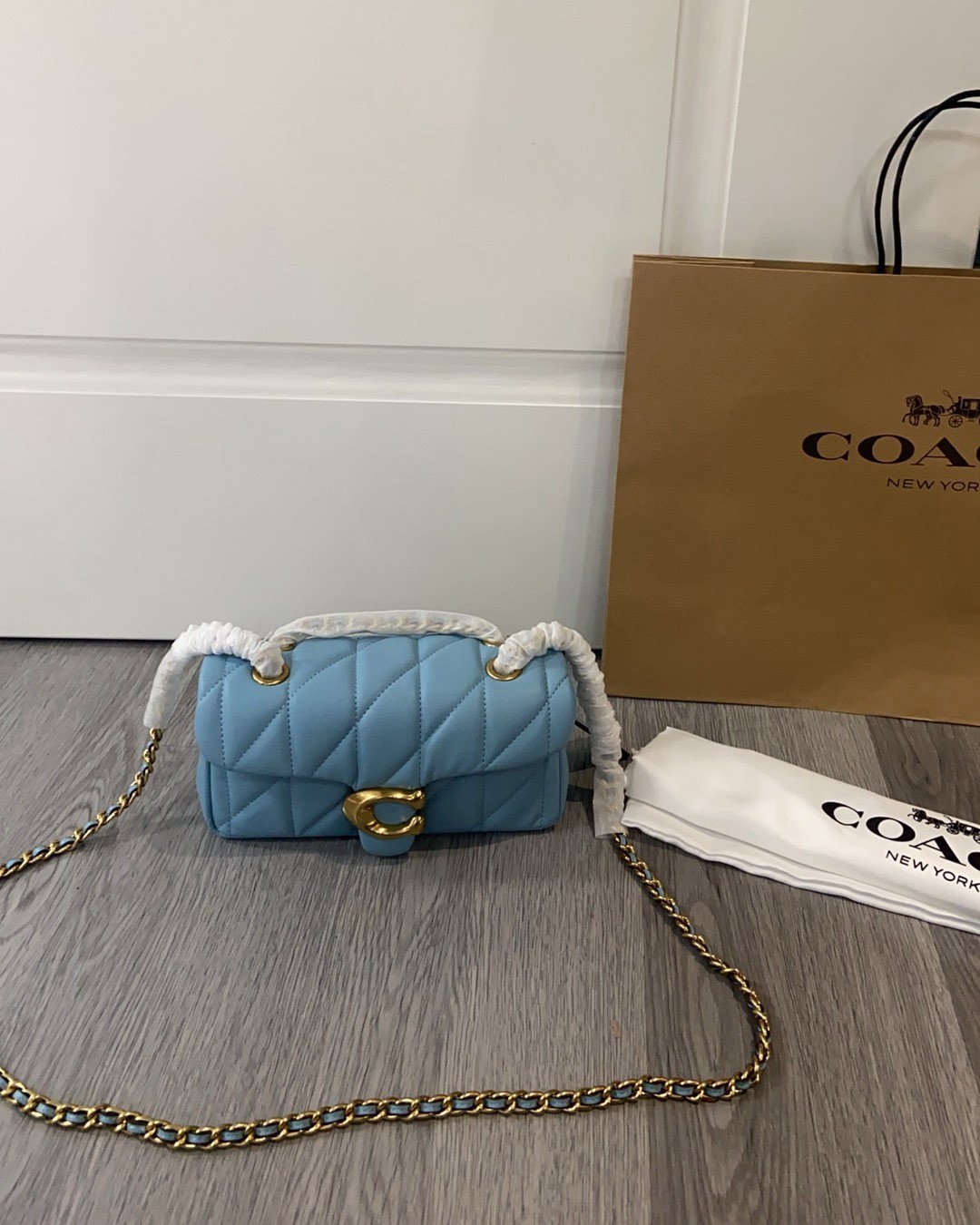 COACH Tabby Shoulder Bag 20 – Quilted CP149 light blue premium price