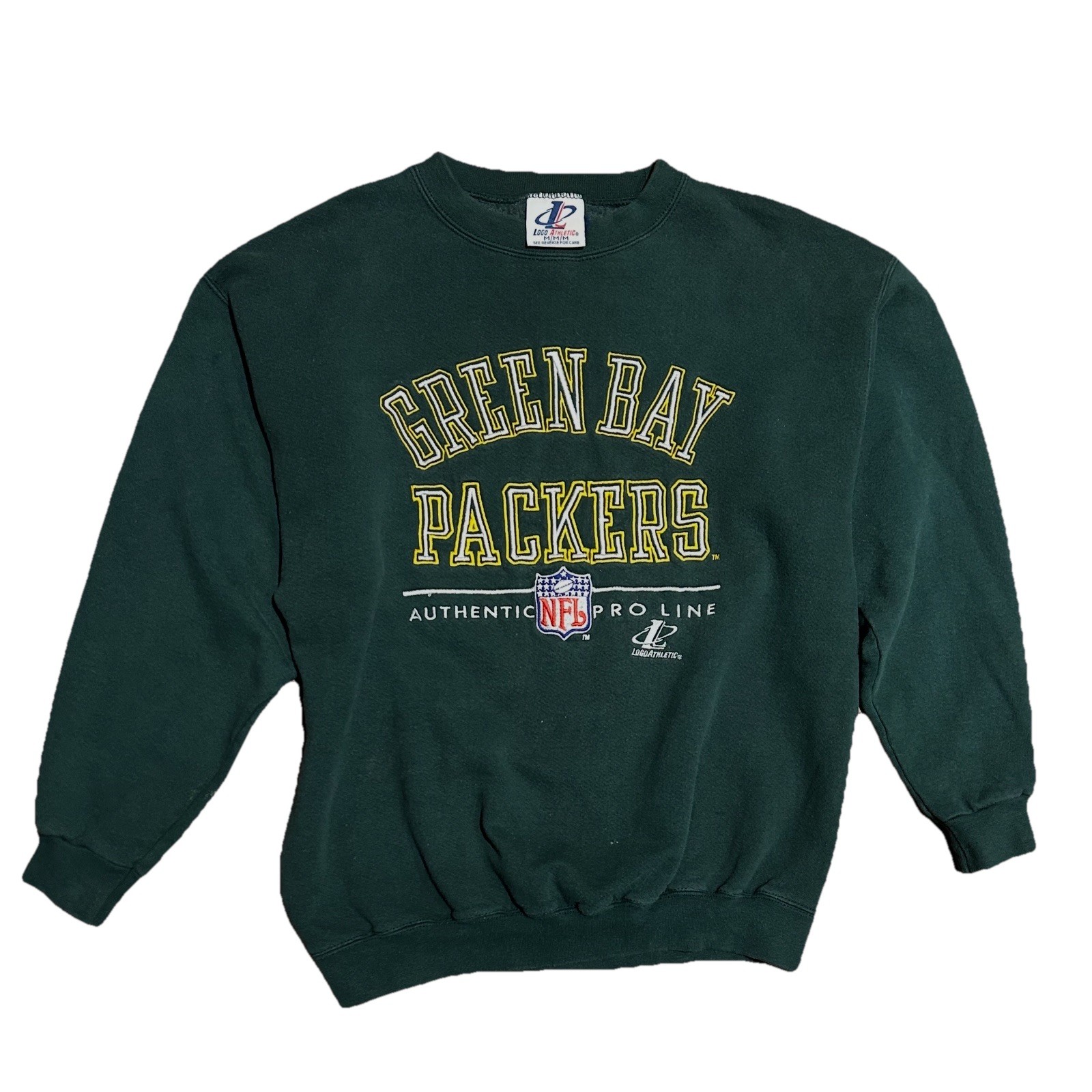 Vintage Green Bay Packer Logo Athletic Crewneck Sweater SzM