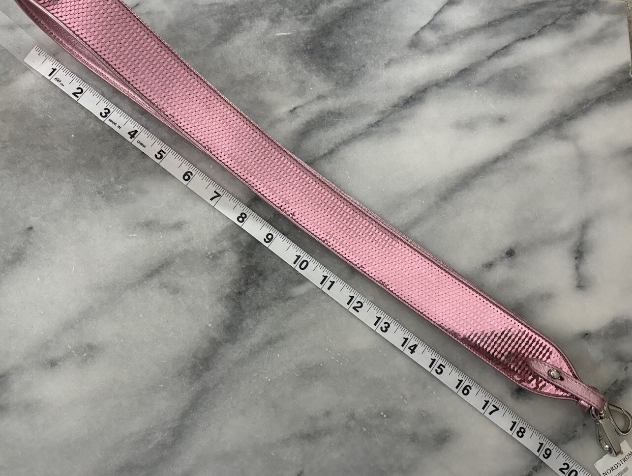 100% Authentic Miu Miu Sequin Bag Strap Pink 40 Inches Long