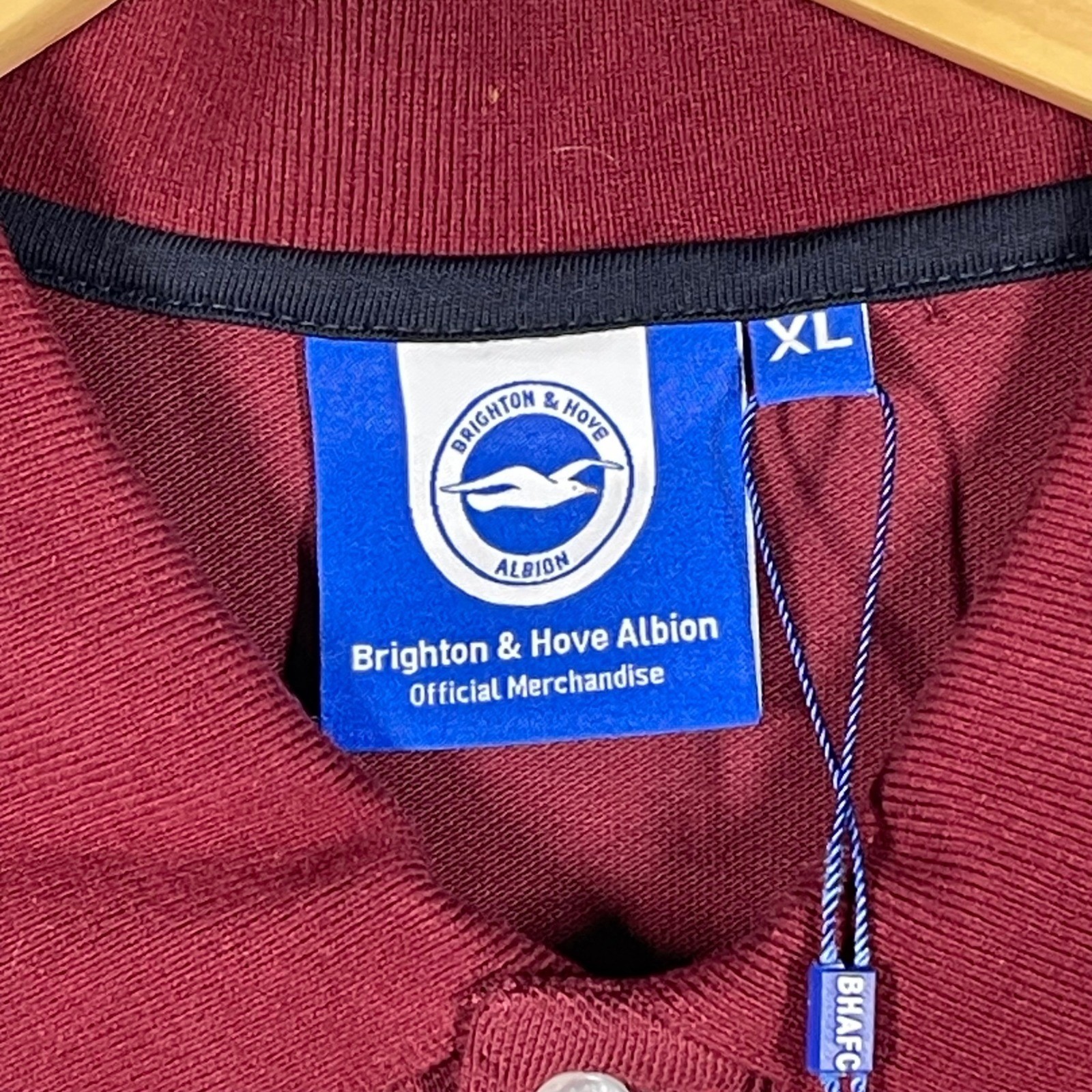 Brighton & Hove Albion Mens Long Sleeve Polo Shirt Burgundy XL NWT BHAFC