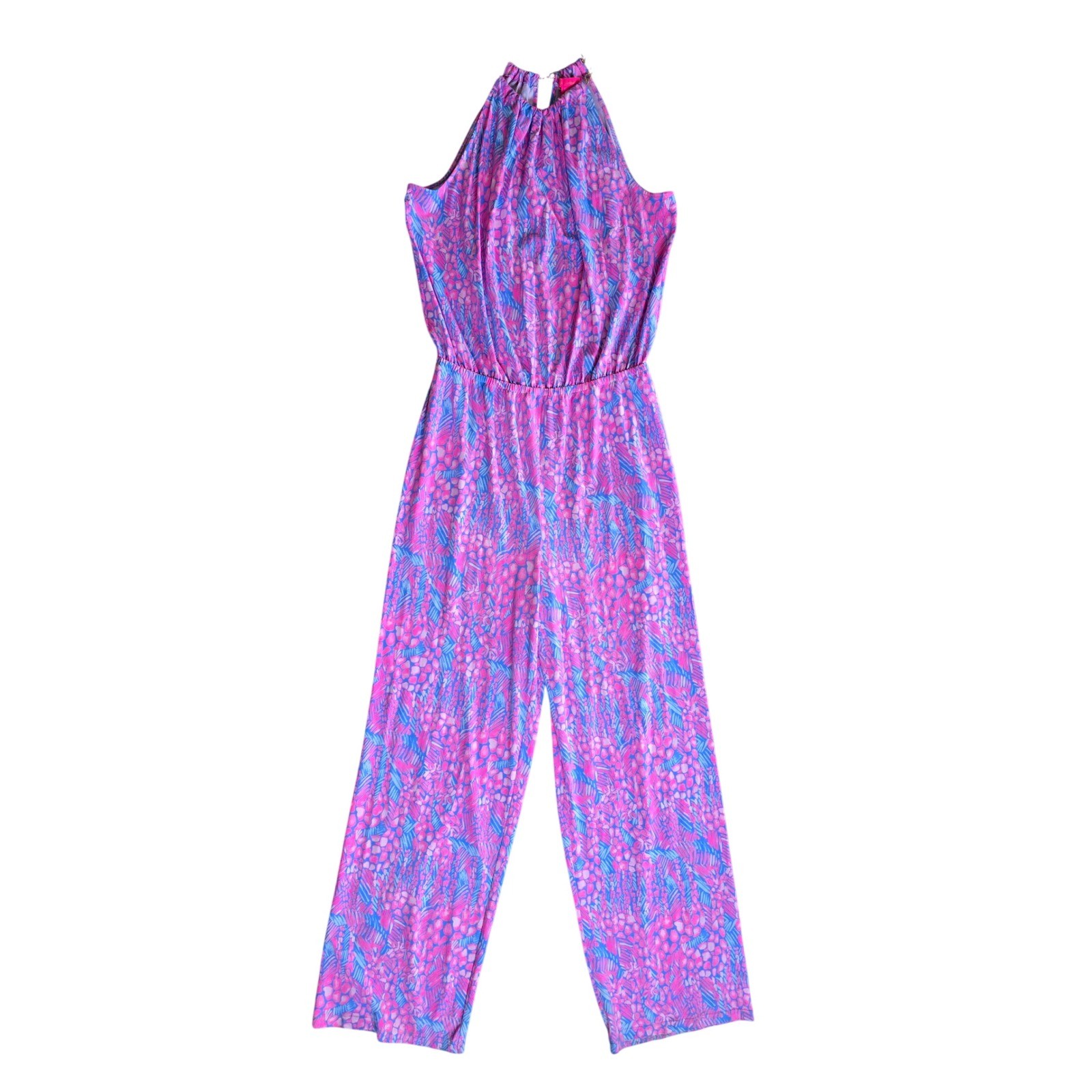 Lilly Pulitzer Bowen Jumpsuit Pink Sorbet High Altitude Giraffe Print Size Large