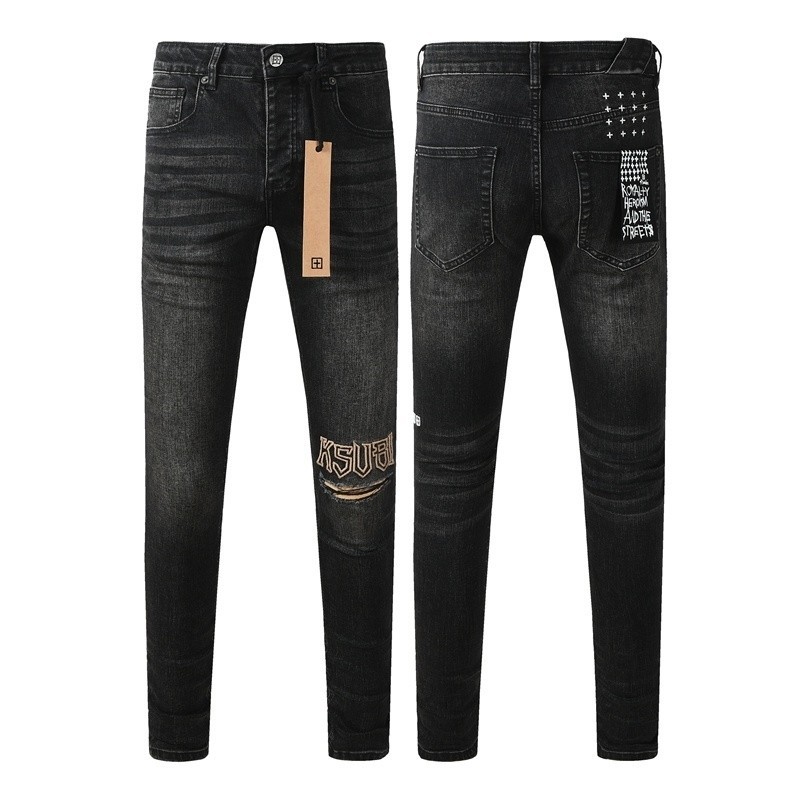 ksubi jeans men Black ripped embroidered jeans 3052 size28to40