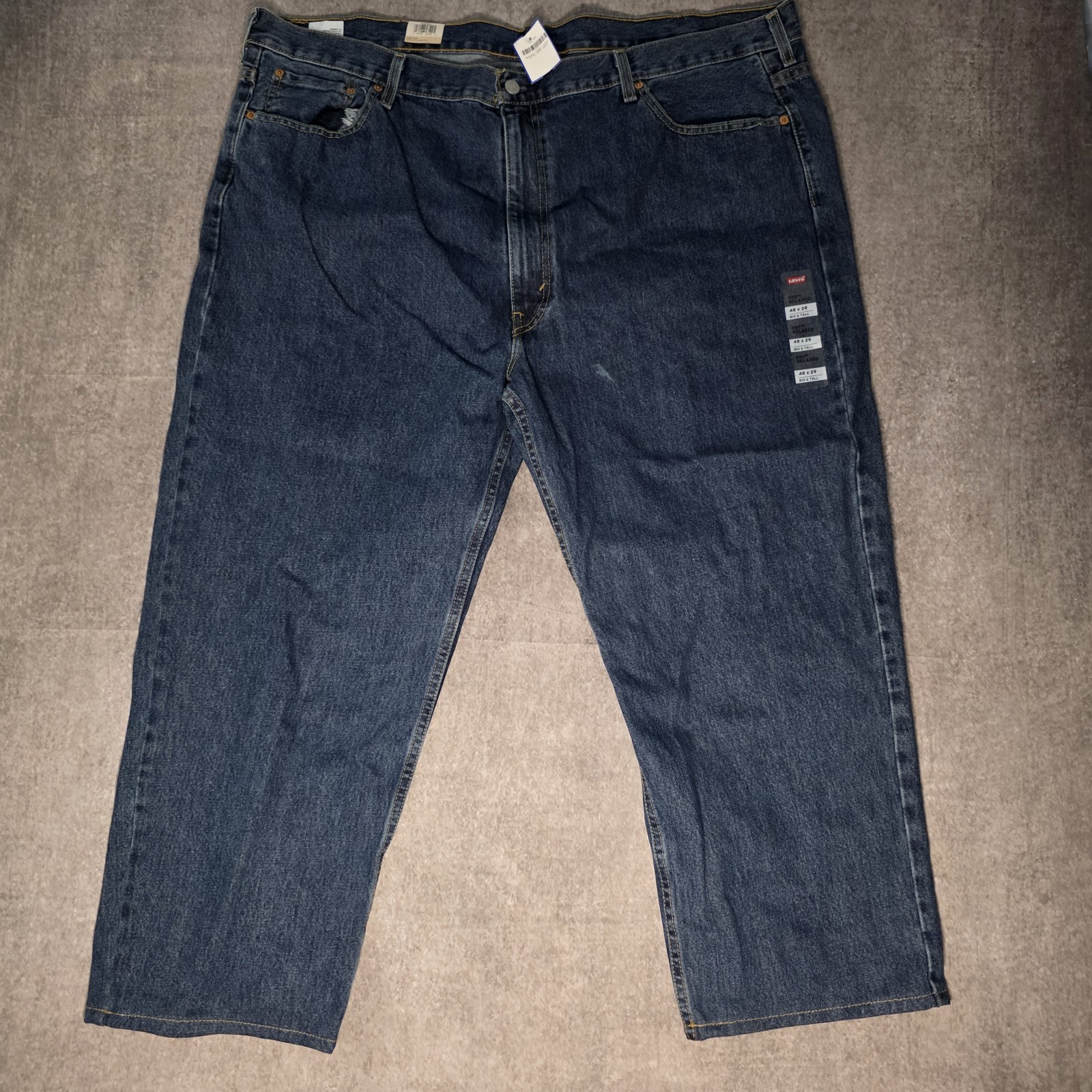 Levis 550 Relaxed Fit Jeans Mens 48×29 Big & Tall Dark Stonewash Blue Denim NWT
