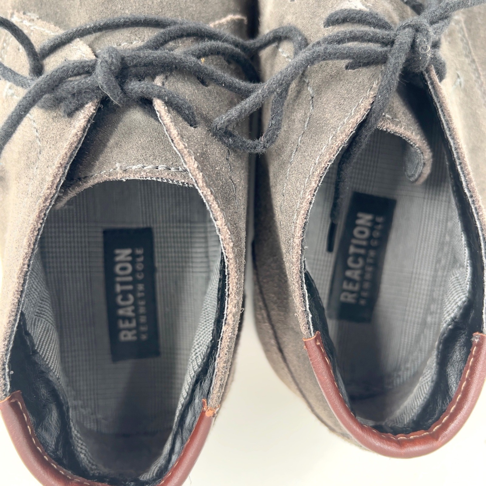 Kenneth Cole Reaction Mens Desert Sun Chukka Boots Grey Suede Leather Trim 9 M