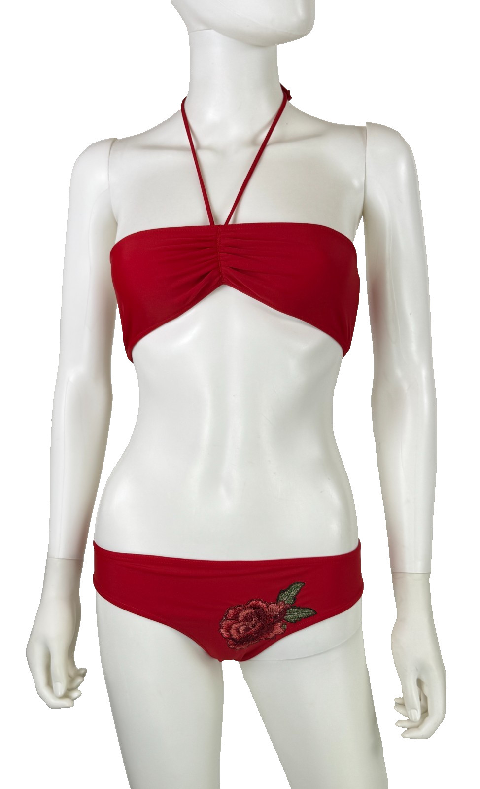 $850 Gucci Auth Red Loved Bikini Top Swimsuit 4 US 40 IT S Swimwear Bandeau Bag