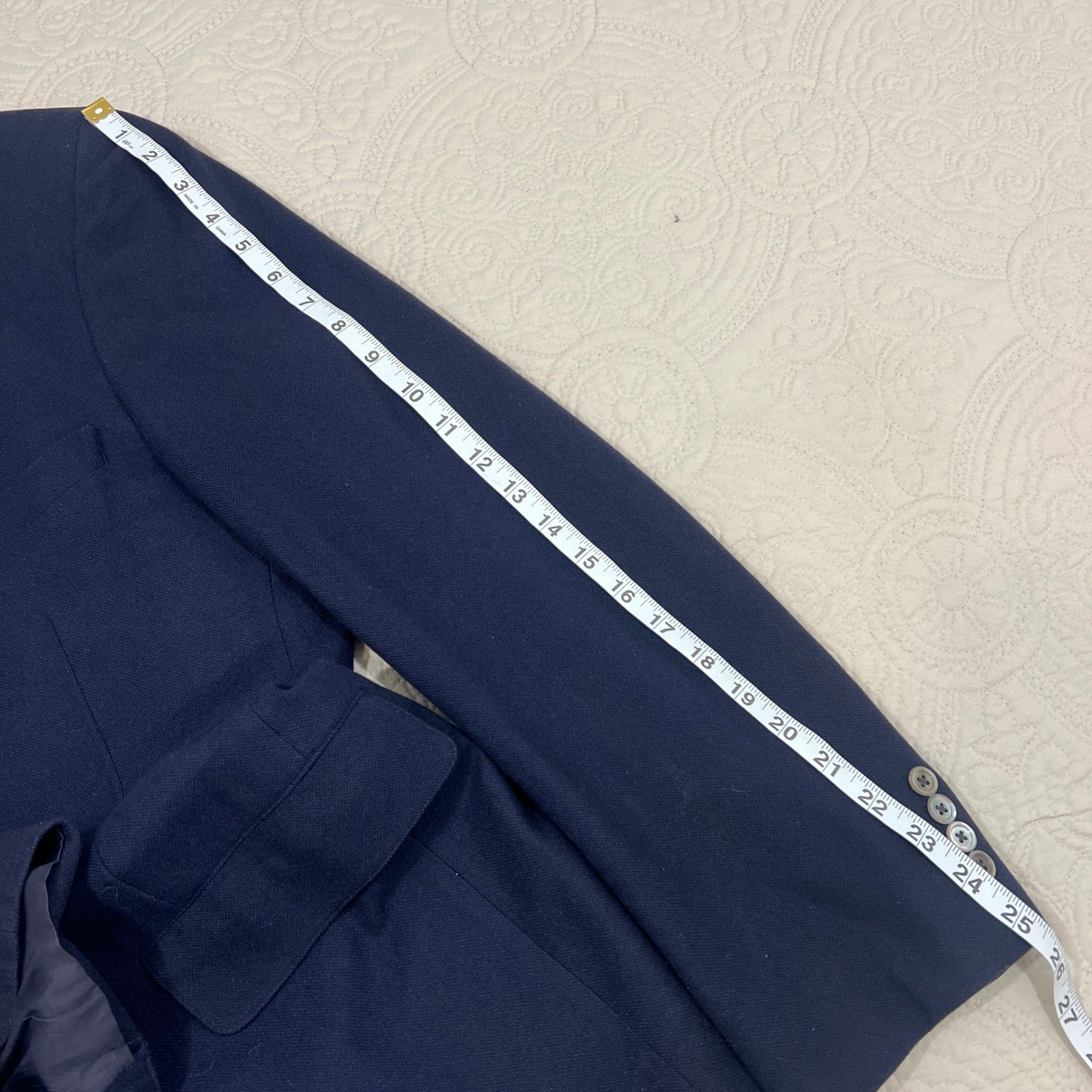 Corbin Ltd Mens Navy Blue Two Button Blazer Sport Coat Made in USA Size 46R