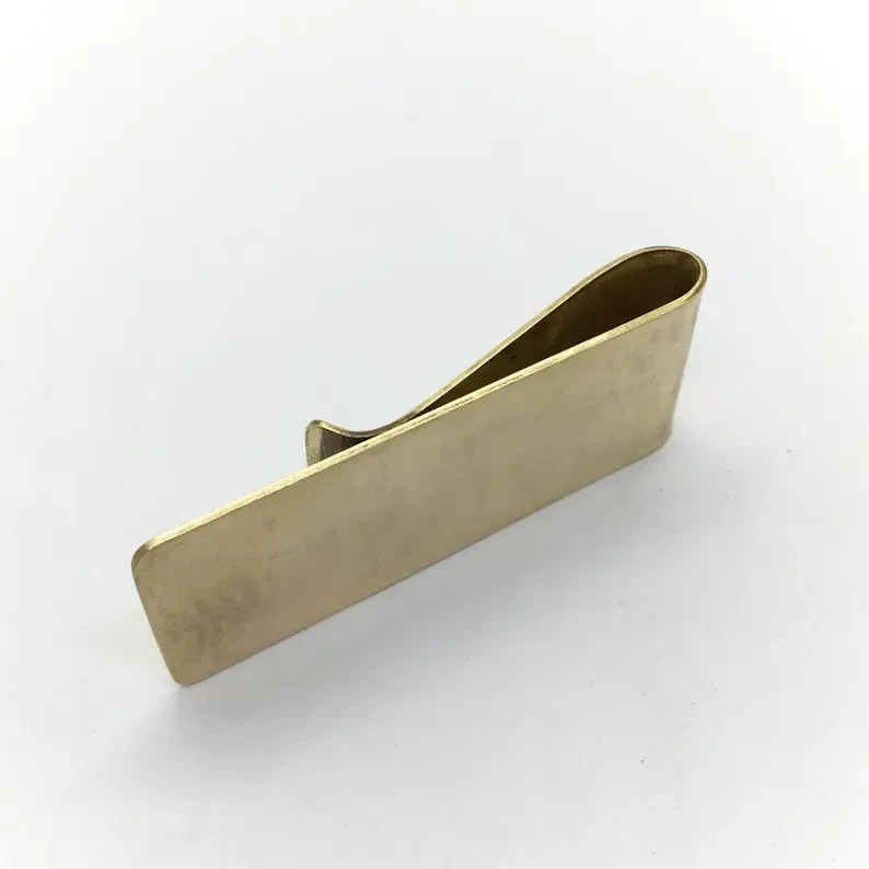 approximately 2″ inch Plain long Money Clip 18K Yellow Gold Over Unisex 1PC