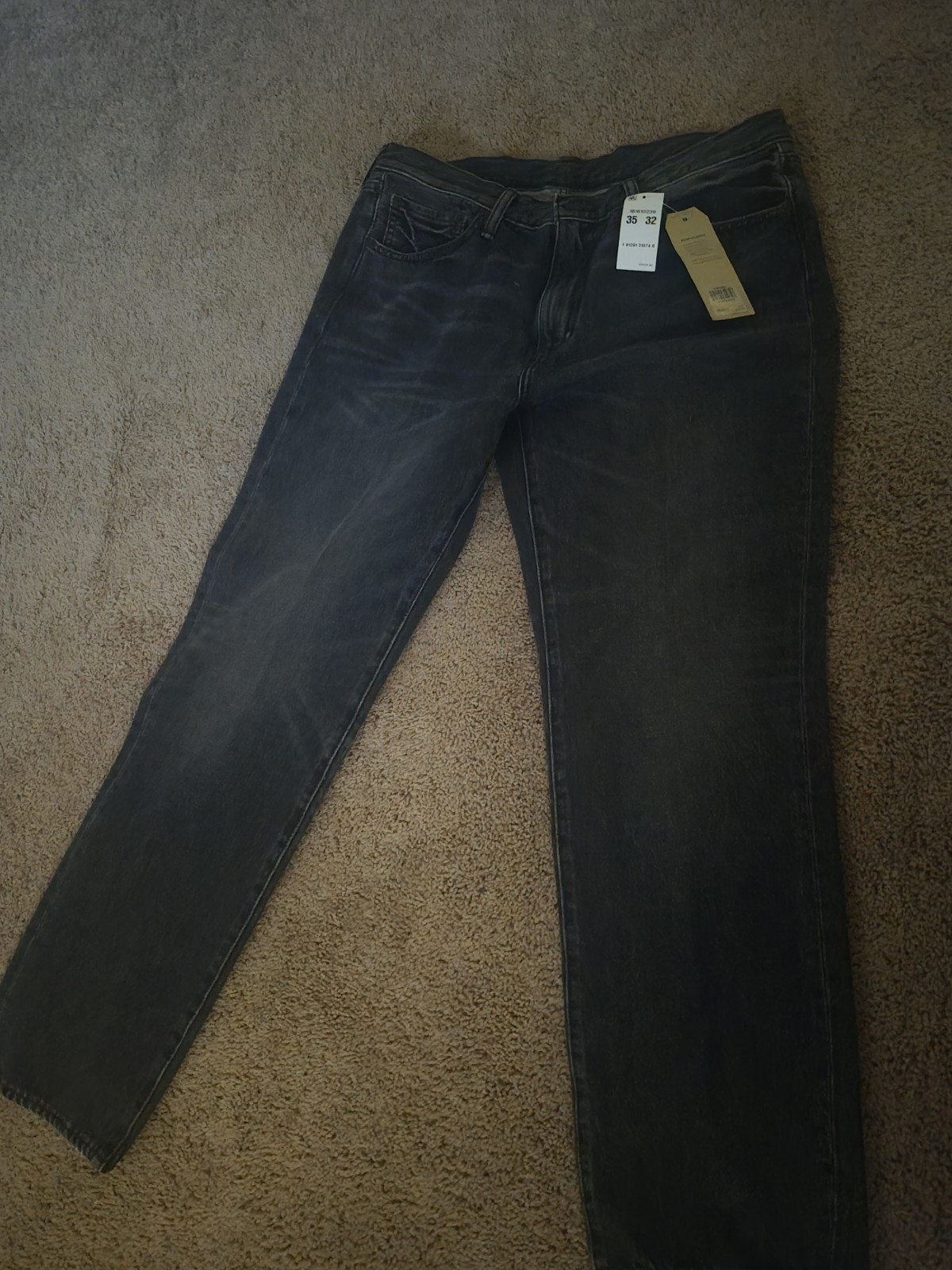 Levi’s Warp Stretch Black Denim Jeans Athletic Fit Tapered Mid Rise 5-Pocket