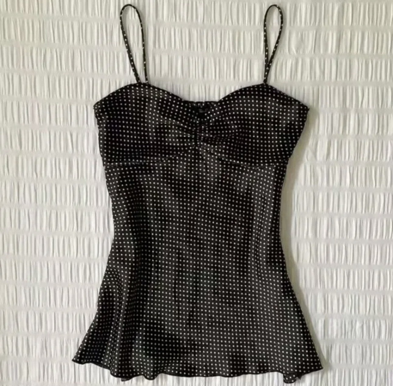 Y2K Polka Dot Spaghetti Strap Cami Top