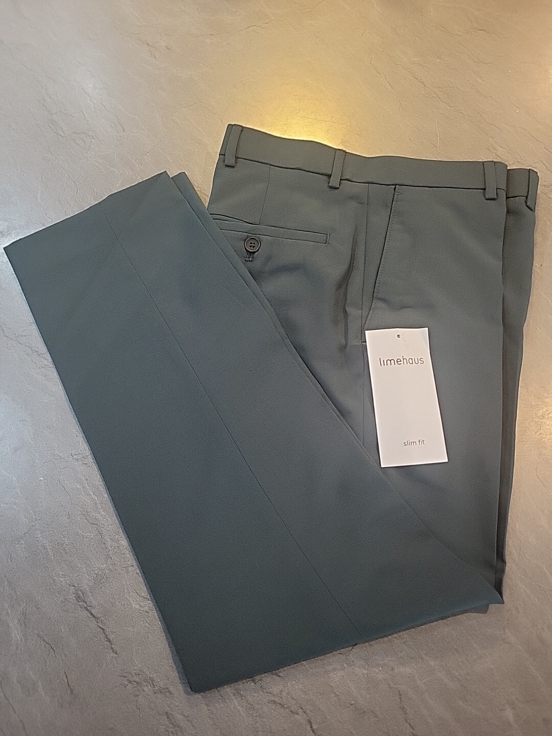 Limehaus Slim Fit Green Suit Trousers, 30S BNWT