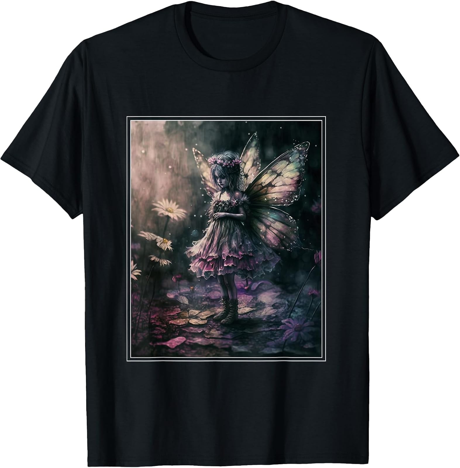 Cottagecore Fairy Elf Forest Flowers Butterfly Fantasy T-Shirt