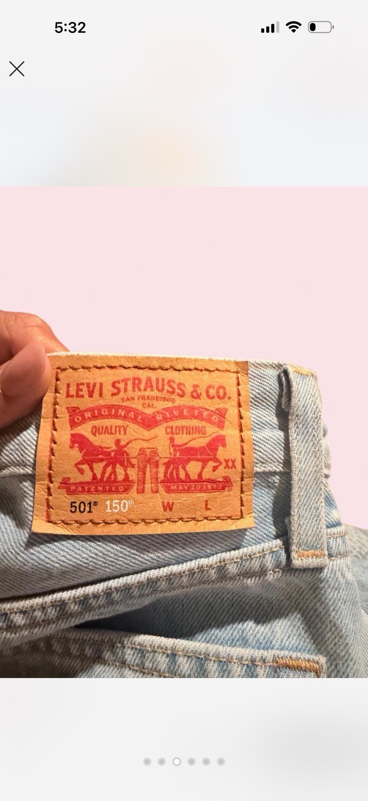 Levi Strauss & Co Men’s Blue Light Wash Denim Straight Slim Fit Button Fly