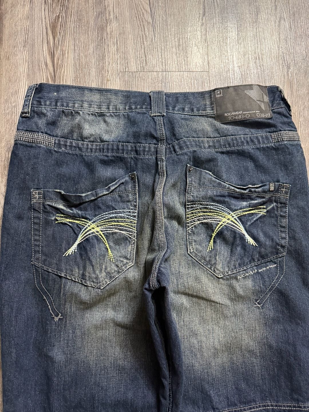 Vintage 2000s Rocawear Original Fit Dark Wash Embroidered Denim Jeans