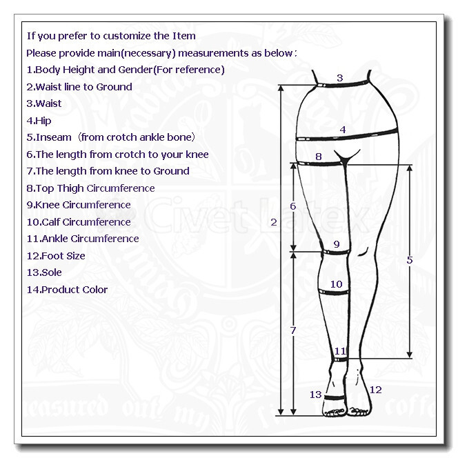 Latex Leggings Crotchless with White Ruffles No Zip Unisex Customized 0.4mm F8