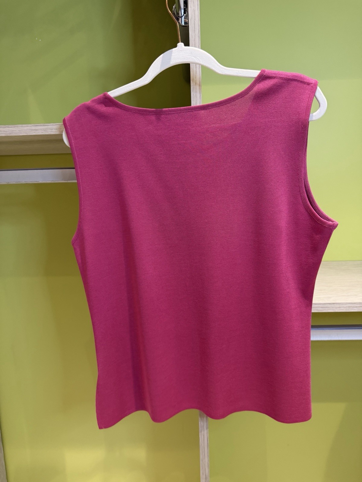 Misook Woman Tank Top Lightweight Knit Sleeveless Pink L
