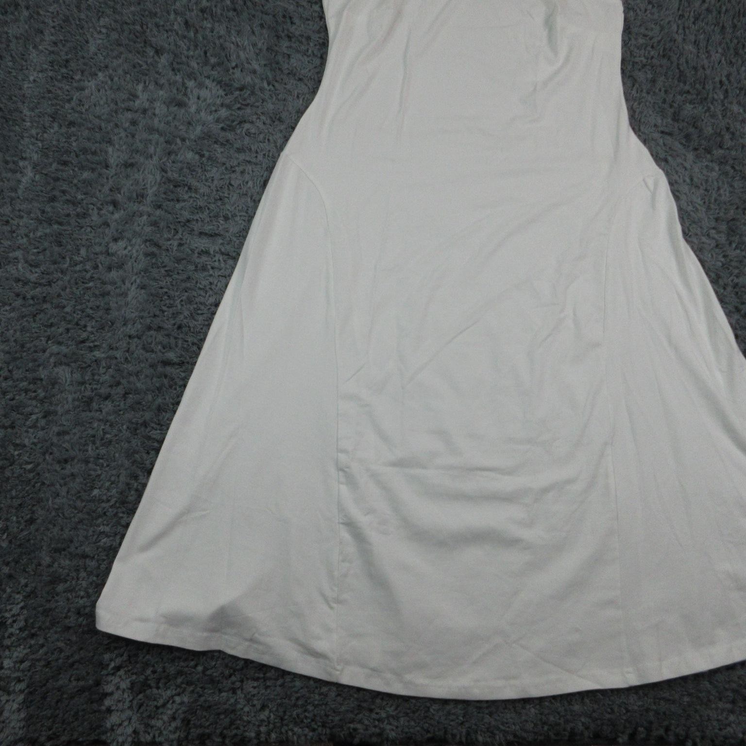 Jessica London Dress Womens 12 Petite White Tank A-Line Long Sleeveless NWT