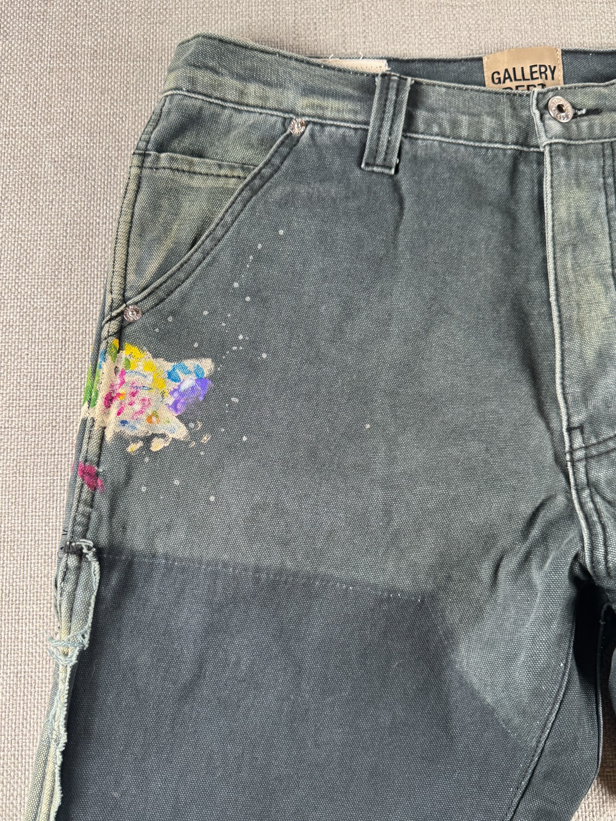 Gallery Dept. Black LA Flare Painted Carpenter Pants Size 33 Made In USA