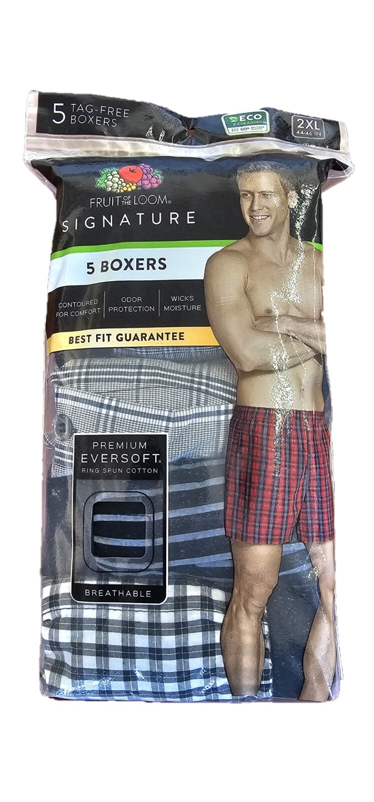 Fruit of the Loom Men’s Signature Collection Premium Eversoft Boxers 5-Pack (2X)