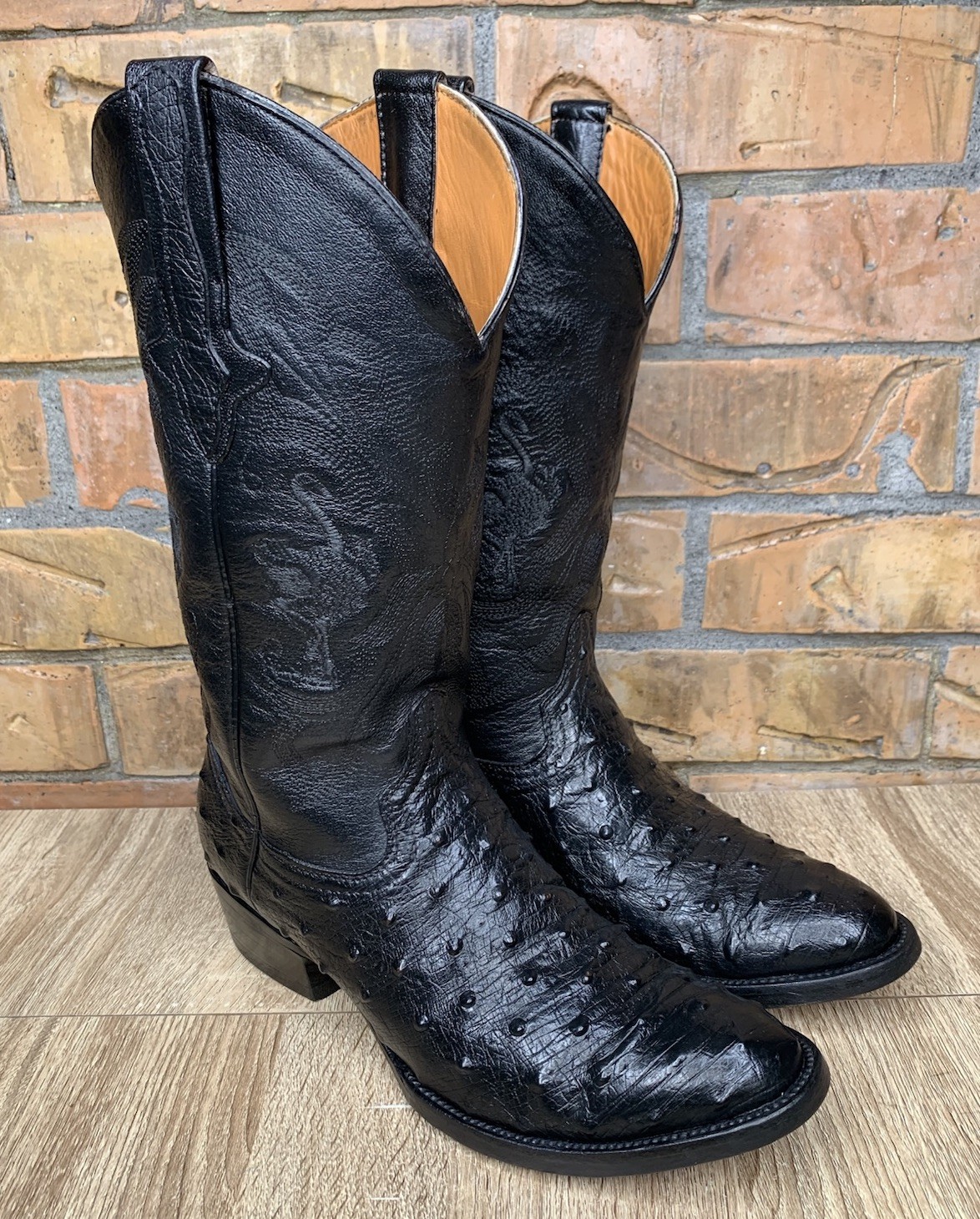 Don Cucos Boots Full Quill Black Ostrich Boots