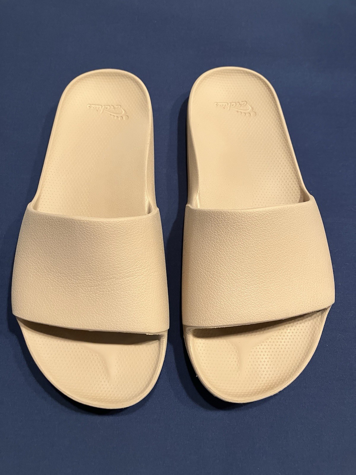 Archies Slide Sandals Womens 8 Tan Nude Comfort Slip On Orthotic Arch Pool Beach