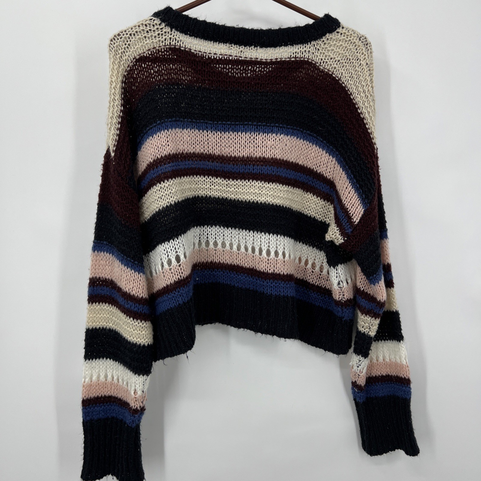 Chunky Knit Size 1X Cropped Oversized Sweater Twee Artsy Soft Cozy
