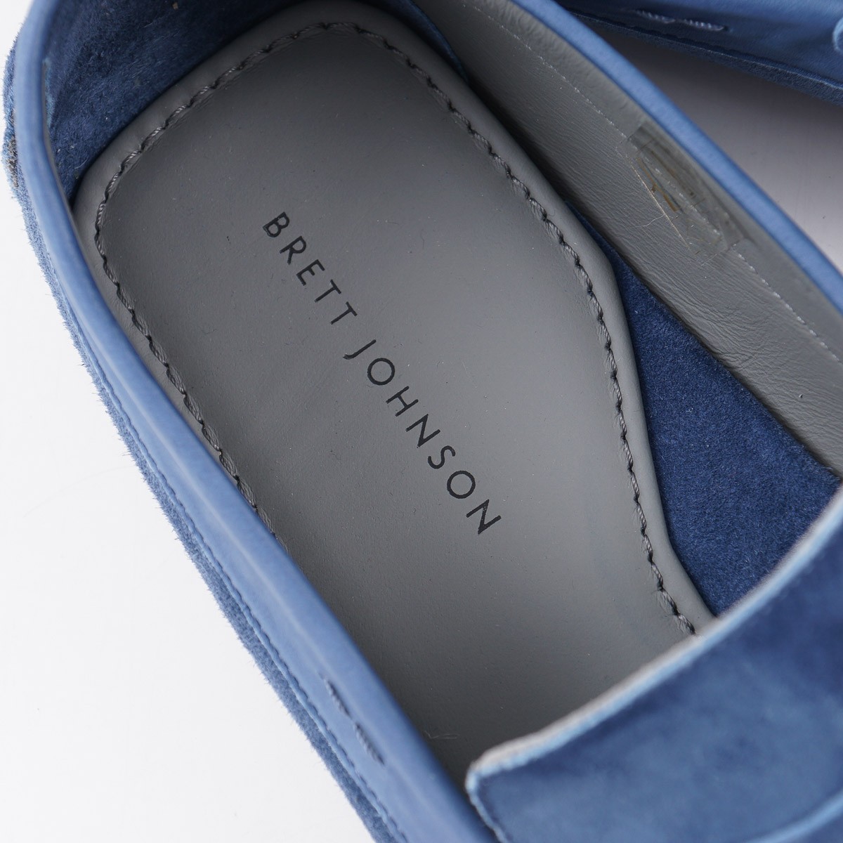 Brett Johnson Slate Blue Calf Suede Driving Moccasins 10.5 (Eu 43.5) Shoes NIB