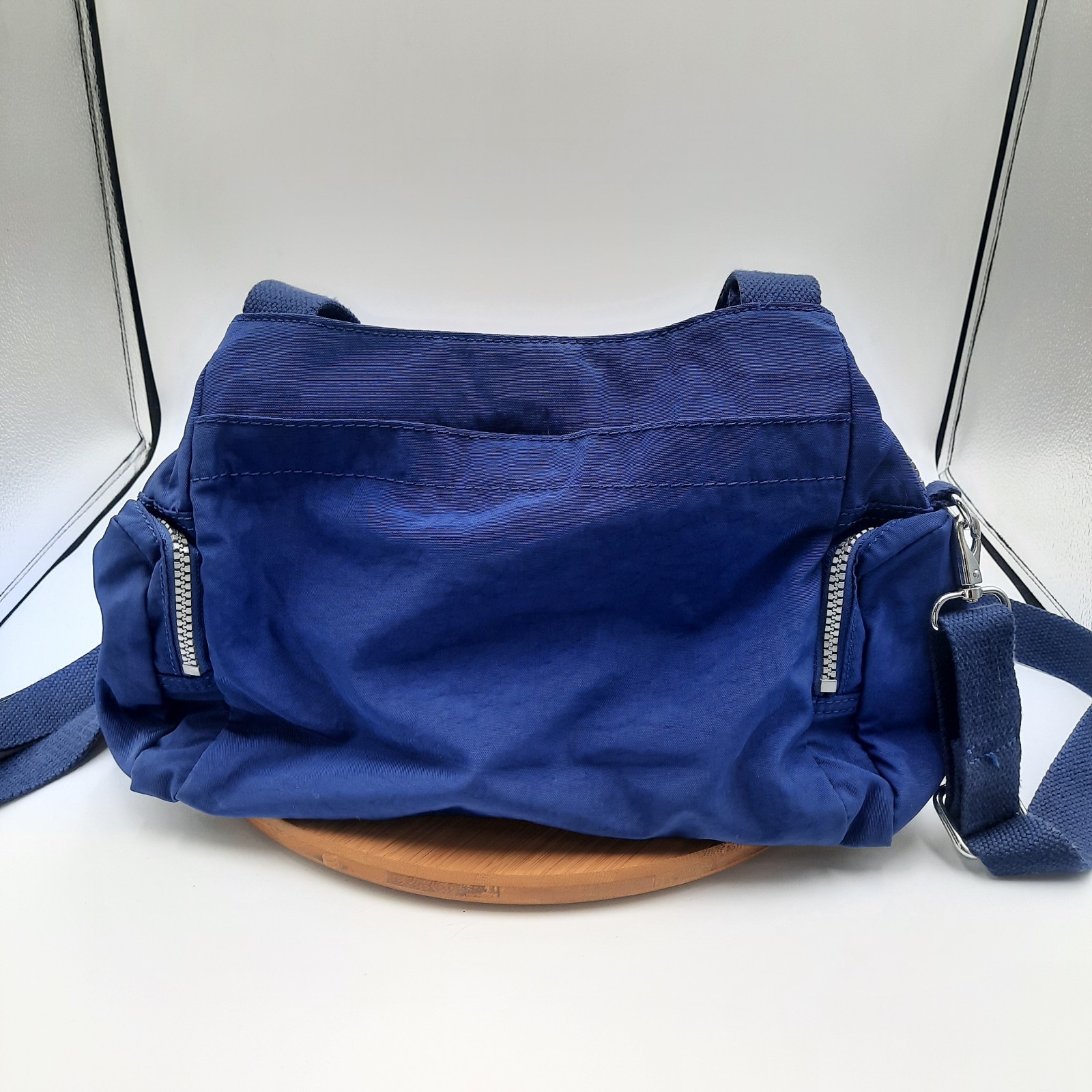 Kipling Felix Bag Crossbody Shoulder Strap Navy Blue Tropics Tonal Large Handbag