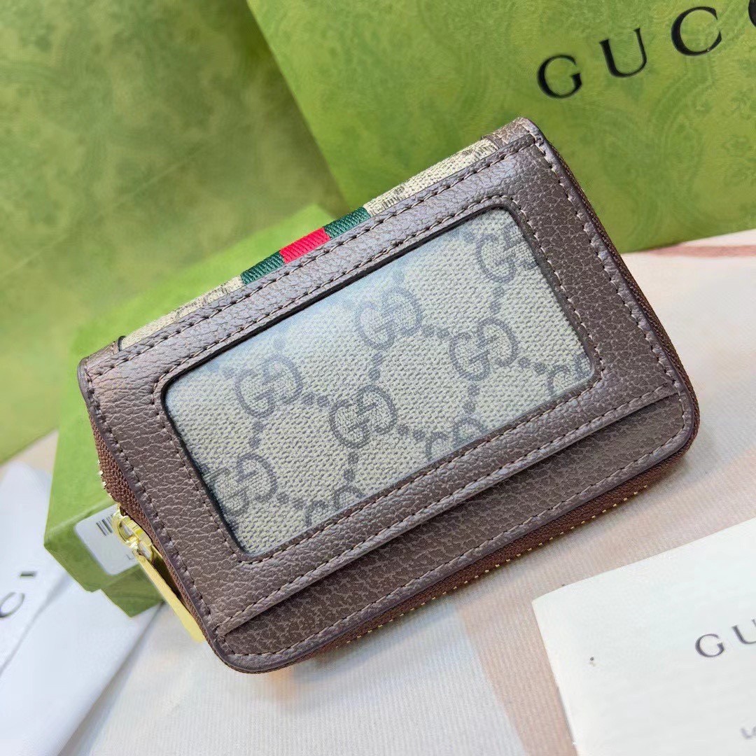 GG Ophidia Web Zippy Coin Purse Card Case Wallet