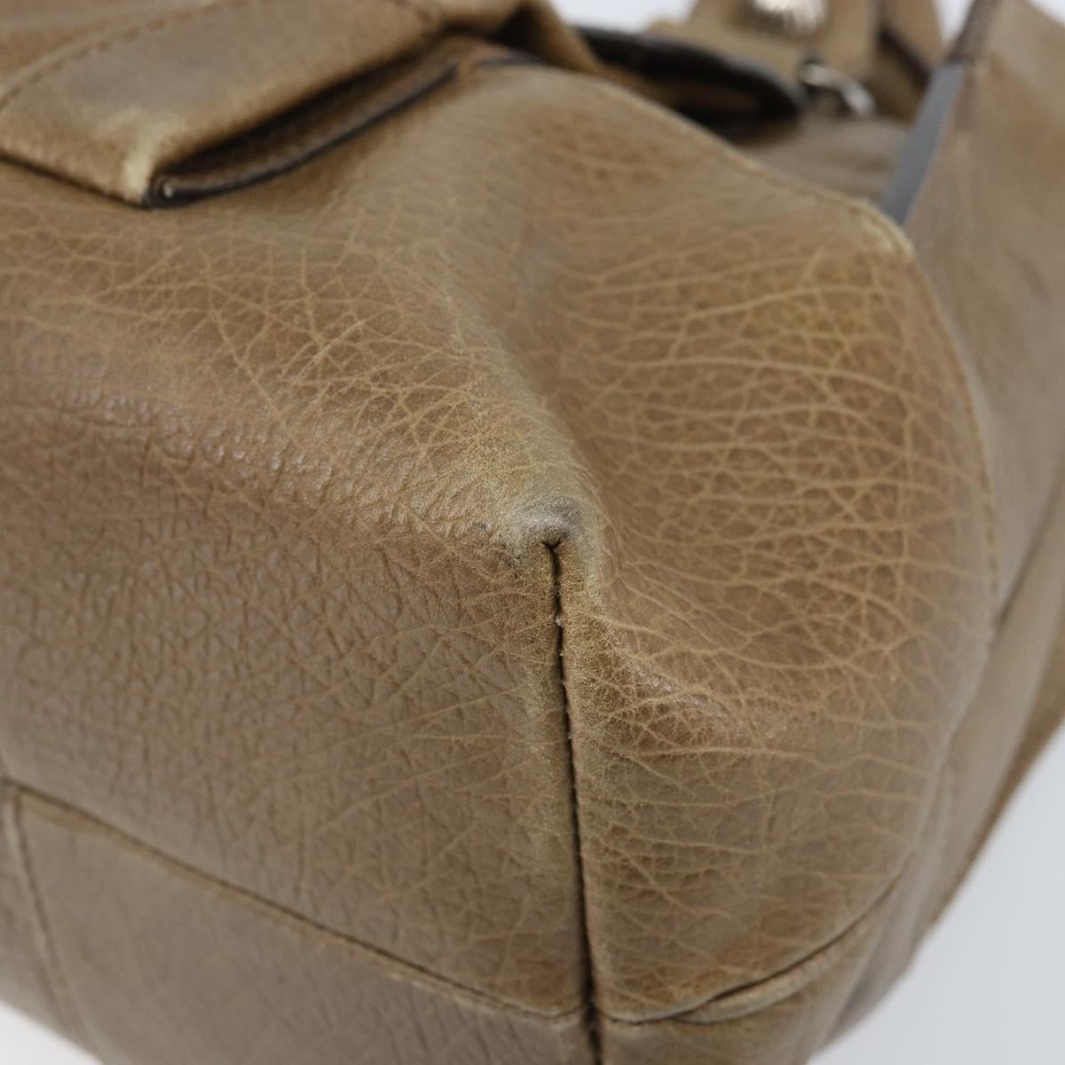 CELINE Boogie bag Hand Bag Leather Brown Silver Auth 166786