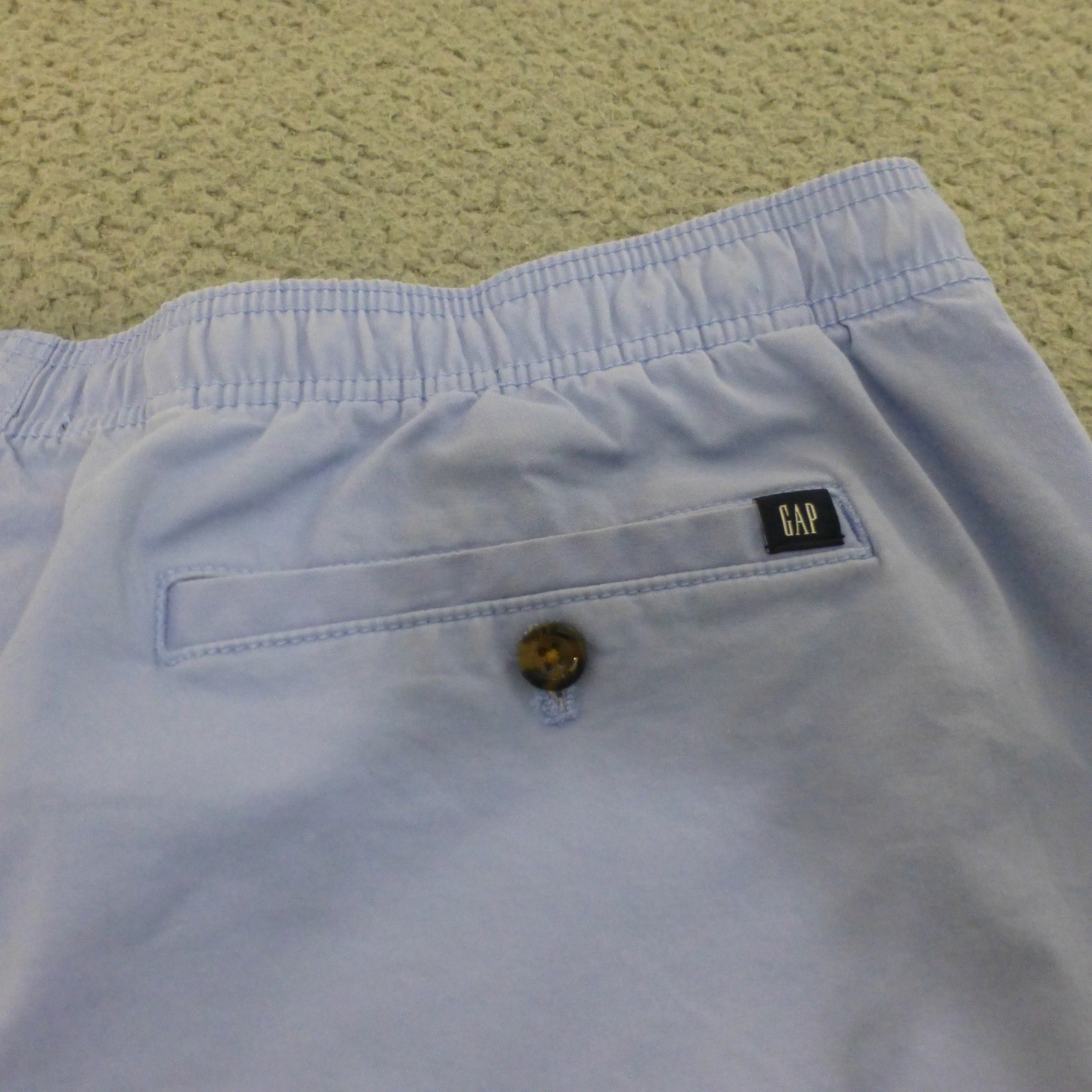GAP Shorts Mens XL Light Blue Casual Elastic Waist Drawstring Beach Chino Preppy