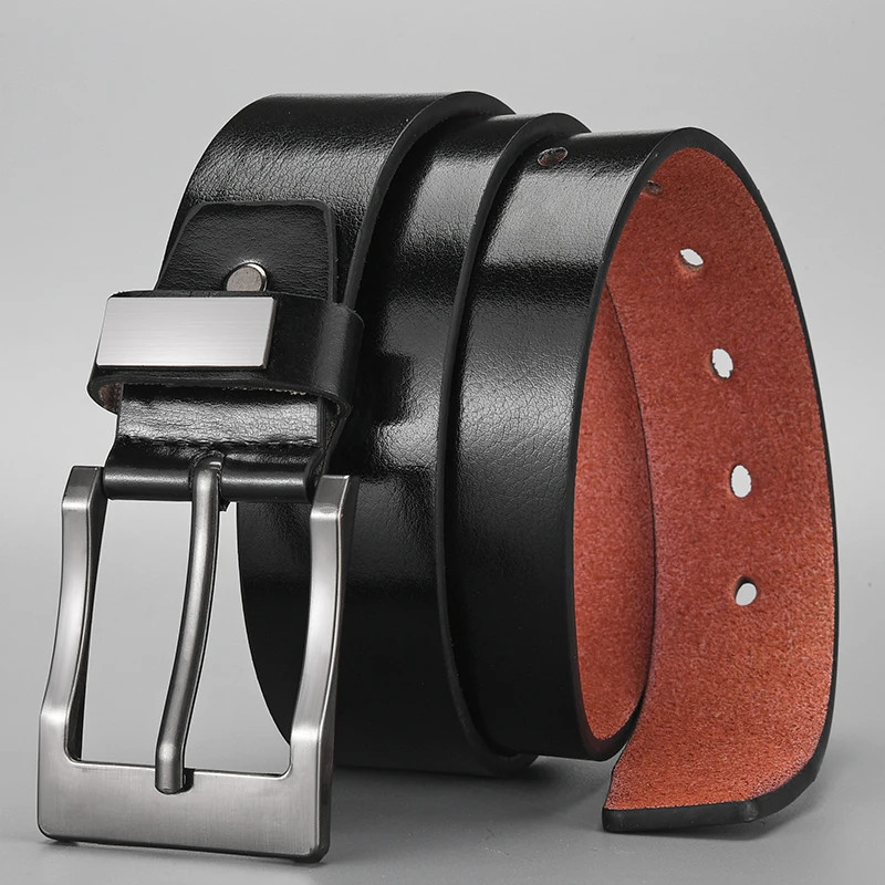 New Fashion Luxury Belt For Men PU Leather Belt Metal Pin Buckle High Quality
