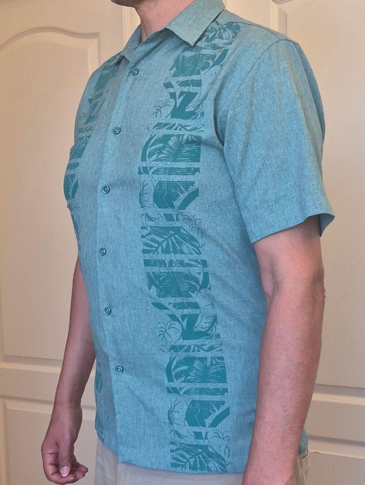 Cubavera, Guayabera Grapic Design Button Up Shirt