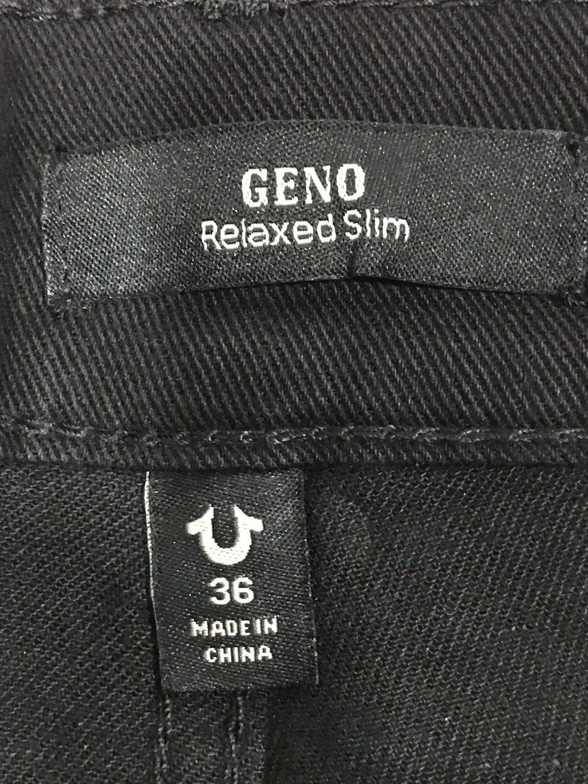 True Religion Geno Single Needle Stud Slim Jeans Men’s Size 36xL32 Black $164