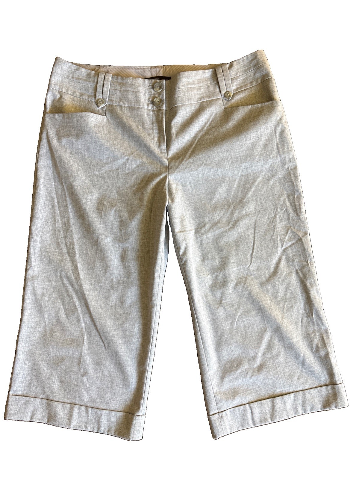 The Limited Women’s Size 14 Cassidy Fit Cuffed Wide Leg Dress Crop Pants Gray