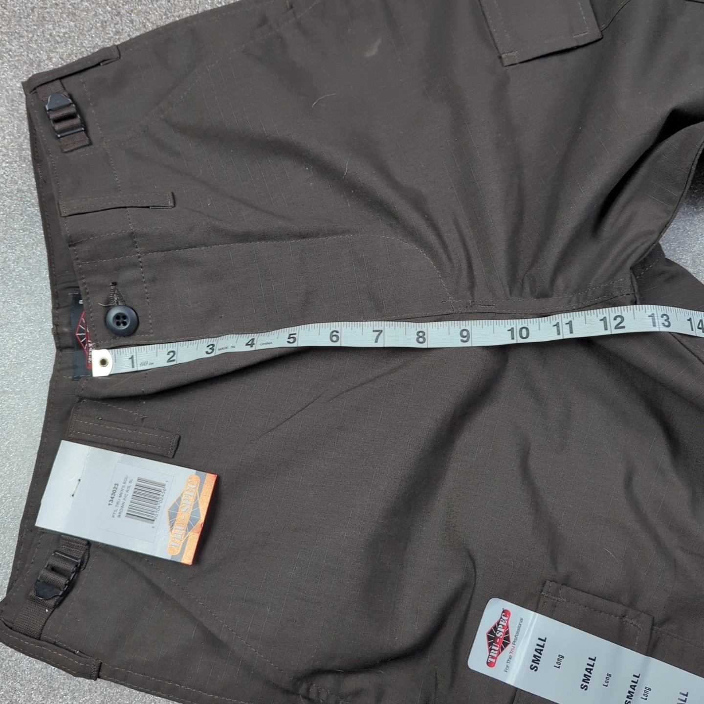 TRU-SPEC Mens Pants Small Long Brown BDU RIP-STOP TACTICAL CARGO NWT