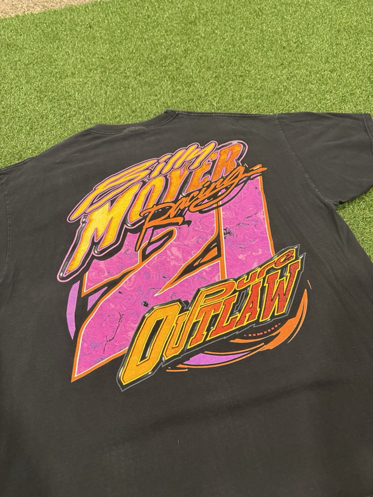 Rare Vintage 2001 Billy Moyer Pure Outlaw Racing T-shirt XL Dirt Track Racing