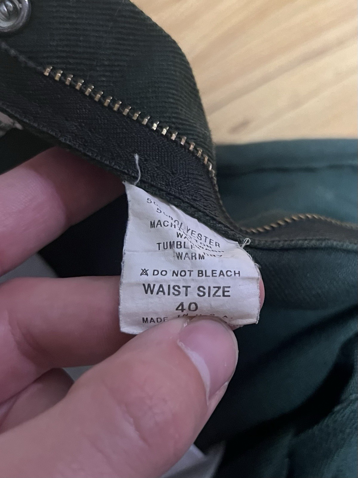 Ben Davis Men’s Green Cotton Twill Workwear Pants Straight Leg Flat Front 40