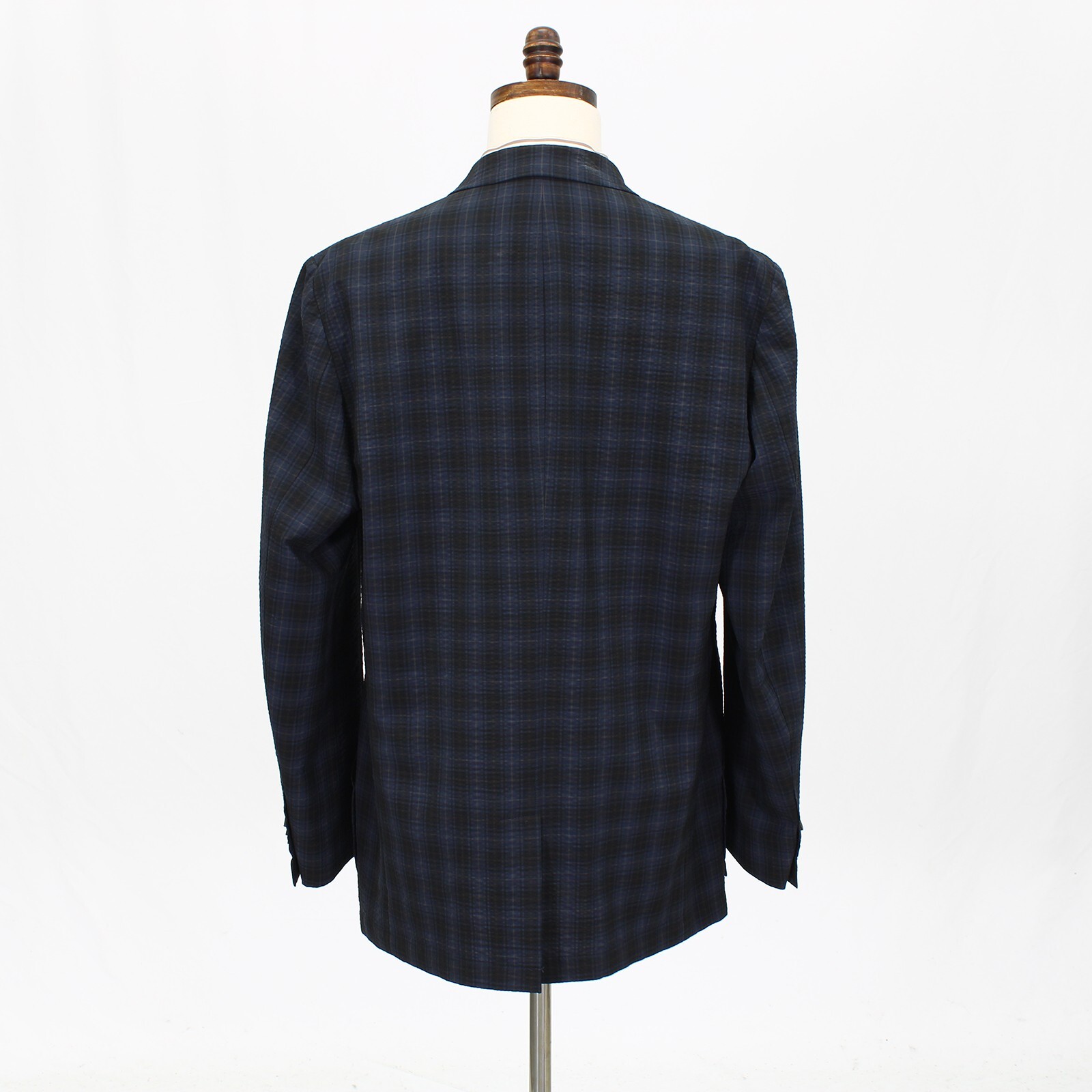 Ibiza 42R Navy Sport Coat Blazer Jacket Check 3B Wool