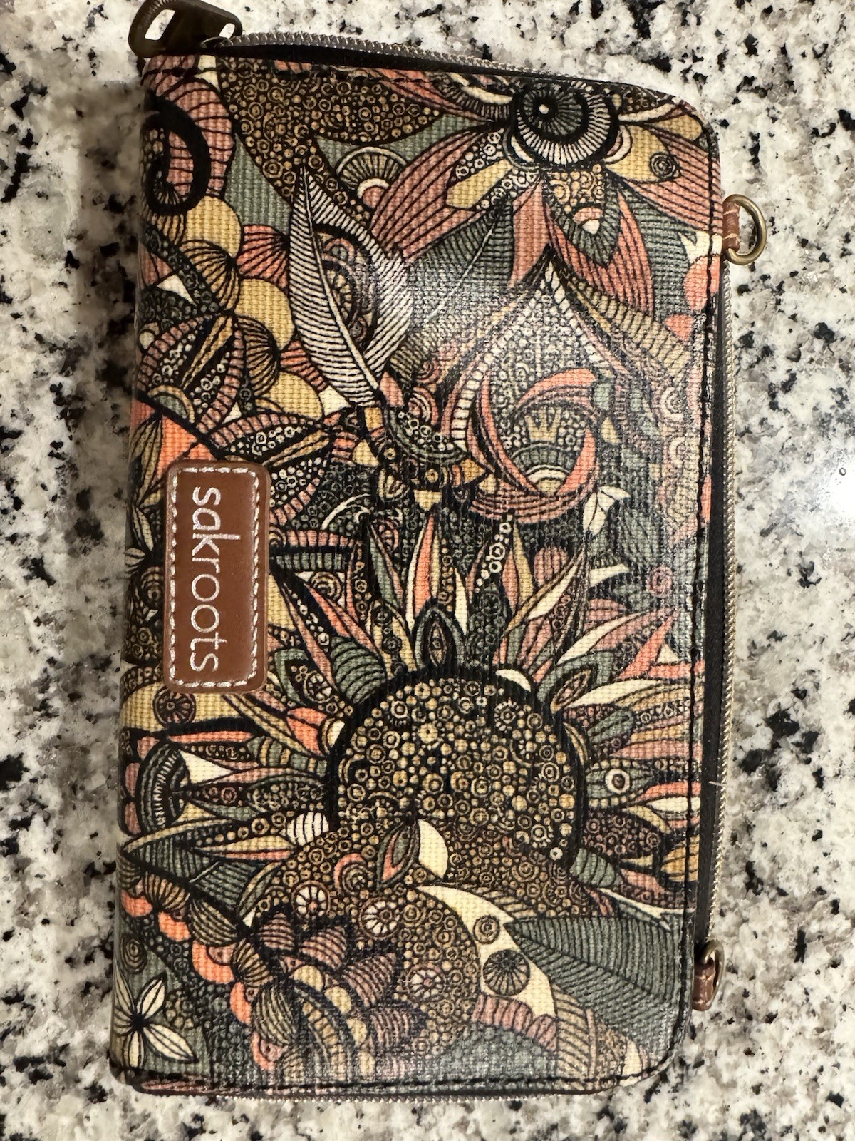 Sakroots Artist Circle Smartphone Wallet Wristlet Owl Print