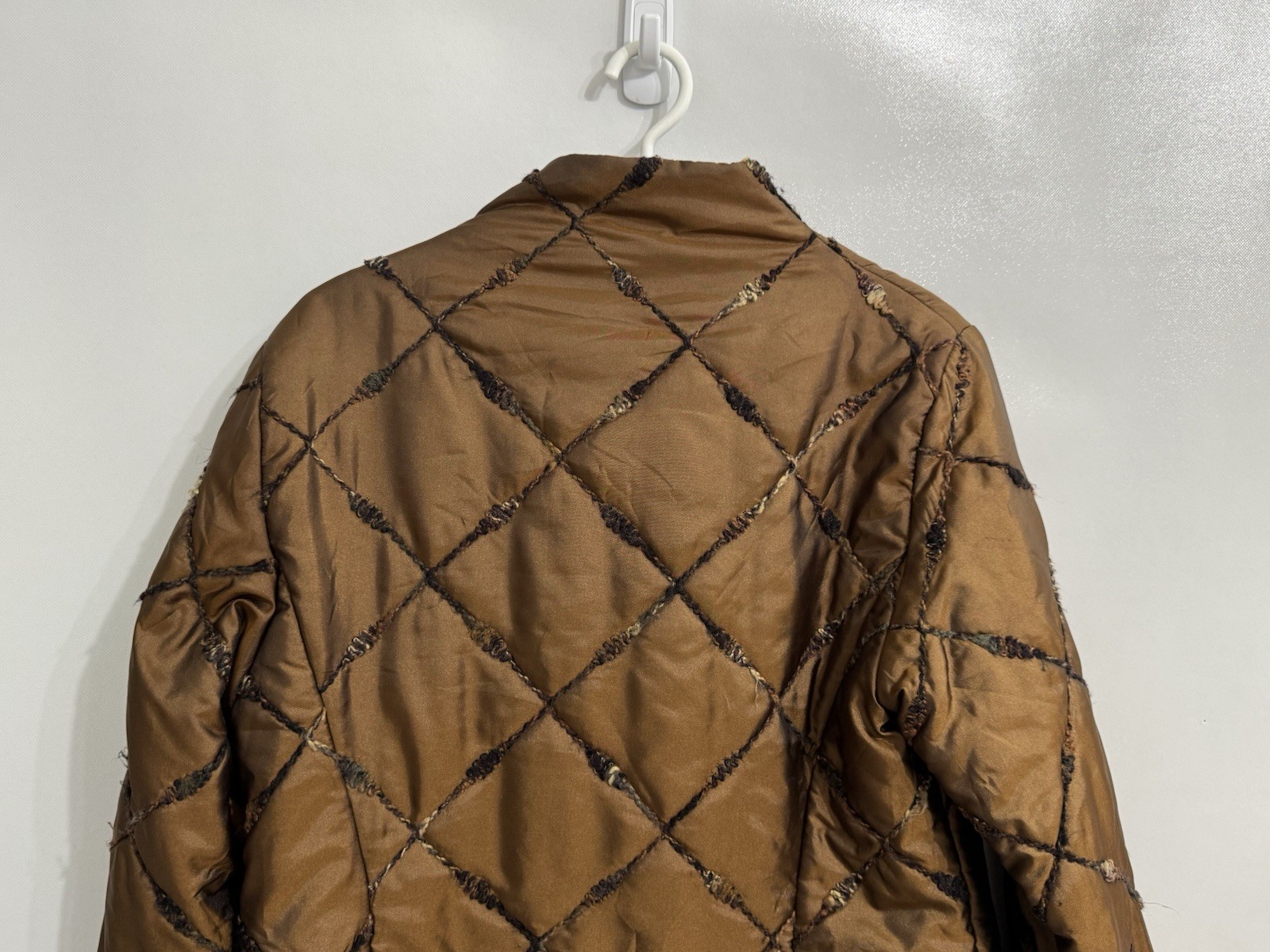 Wraps By Canvasbacks Size Medium Button Quilted Wool Blend Coat Embellished