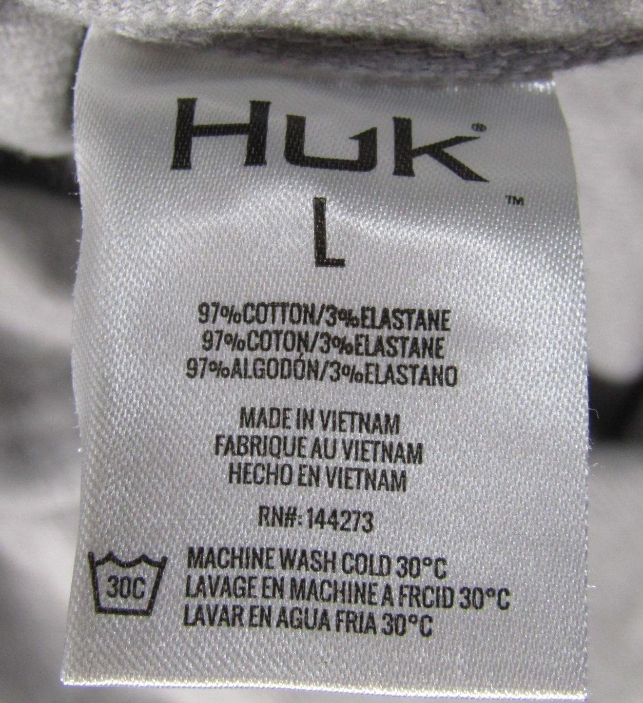 NWT Huk Chesapeake KC Printed Flannel Shirt Men’s L Volcanic Ash