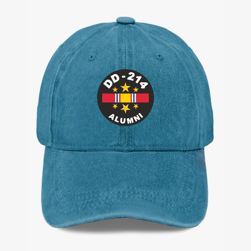 DD-214 Alumni Veteran Dad Hat Military Humor Cap Washed Cotton Adjustable