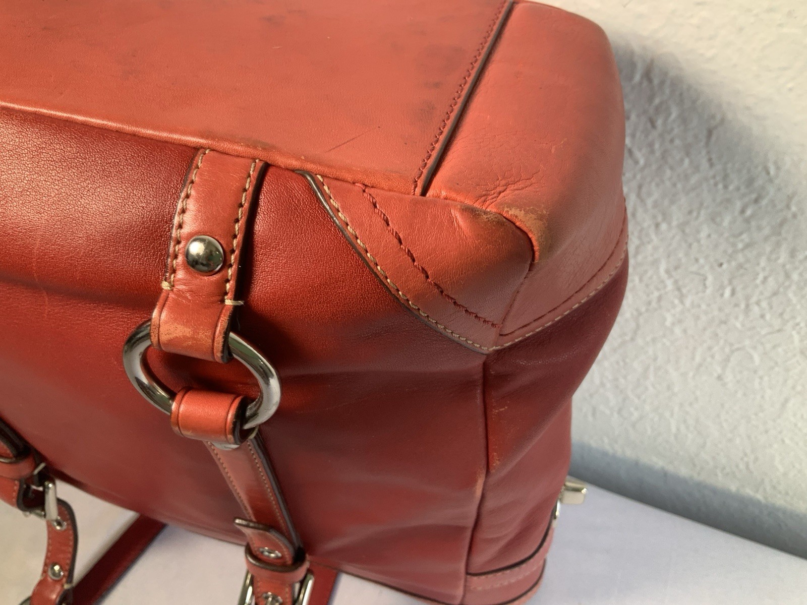 Coach Vintage 2008 Gallery Tote Bag Red Leather Shoulder Purse F11524 Y2K