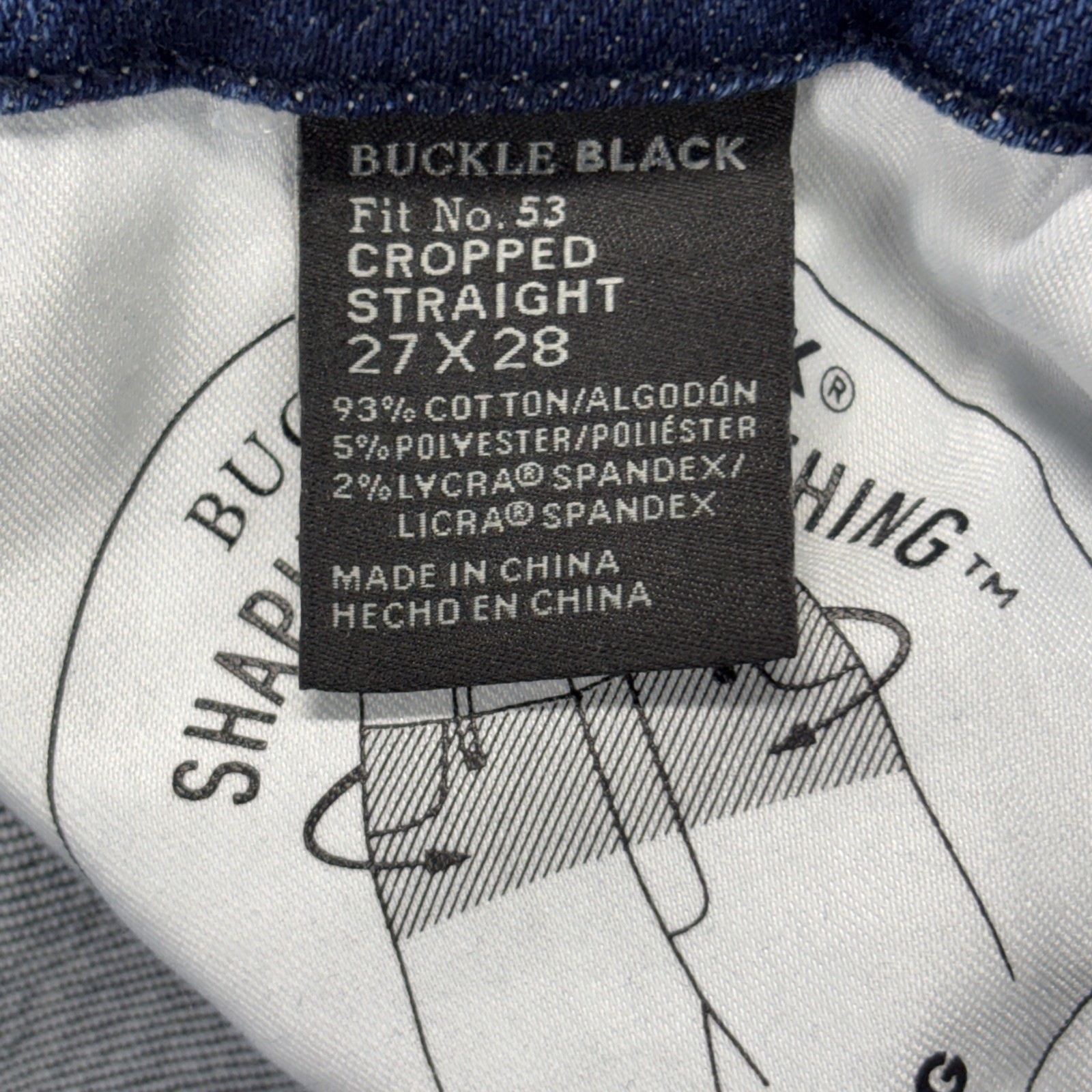 Buckle Black Fit No 53 Cropped Straight Jeans Womens fIT-28×27 TAG-27×28 NEW